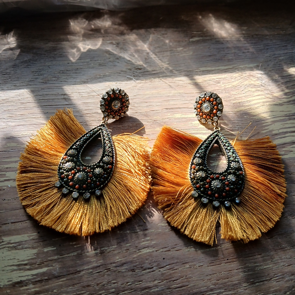 Anthropologie Gold and Silver Statement Earrings